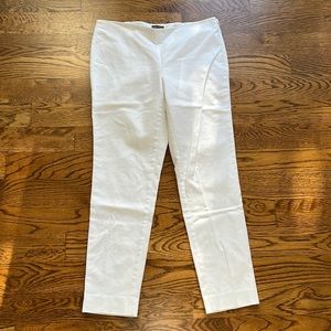 White side zip crop pants